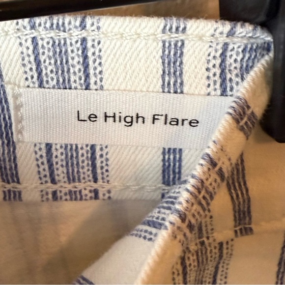 New FRAME Le High Flare Surfer Stripe High Waist Jeans Dutch Blue Multi NWT 25 - Picture 12 of 16